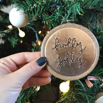 Rose Gold Christmas Message Tree Decorations, 5 of 8