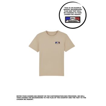 Custom Ski Resort 100% Organic Cotton Men's T Shirt, 5 of 6