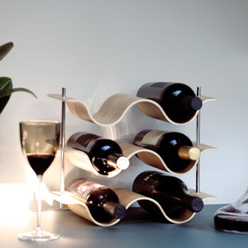 Curved Birch Plywood Wine Rack, 9 of 11