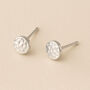 Sterling Silver Hammered Disc Stud Earrings, thumbnail 1 of 4