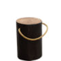 Natural Teak Round Black Stool Side Table With Rope, thumbnail 4 of 4