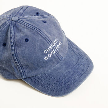 Personalised Vintage Cap With Custom Embroidery Text, 2 of 10