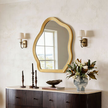 70x80 Cm Wall Mirror Vintage Gold Accent Mirror, 6 of 11