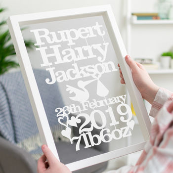 Personalised New Baby Paper Cut, 2 of 5