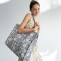 Grey Flower Cotton Quilted Shoulder Bag, thumbnail 1 of 4
