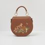 Fox And Pumpkin Embroidered Tan Saddle Bag, thumbnail 3 of 6