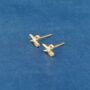 Small Scissor Stud Earrings, Tiny Minimalistic Studs, thumbnail 6 of 7