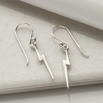 Sterling Silver Lightning Earrings, 2 of 7