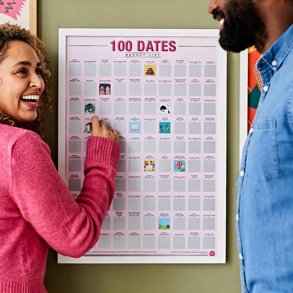 100 Dates Bucket List Scratch Off Poster, 1 of 3