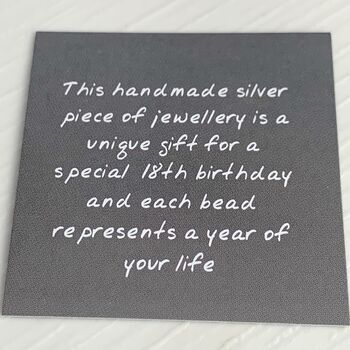 18th Birthday Handmade Silver Bead Bangle, 3 of 5