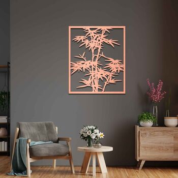 Bamboo Tree Wooden Wall Art Large Home Decor, 6 of 9