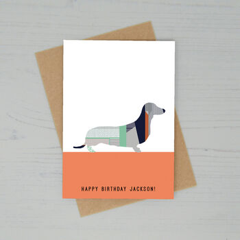 Dachshund Sausage Dog Greetings Card, 3 of 3