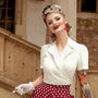 Greta Blouse Authentic Vintage 1940s Style, thumbnail 1 of 8
