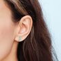Sterling Silver Tiny Opal Trio Stud Earrings, thumbnail 7 of 12