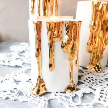 Candle Holder With Dripping Gold, 6 of 12