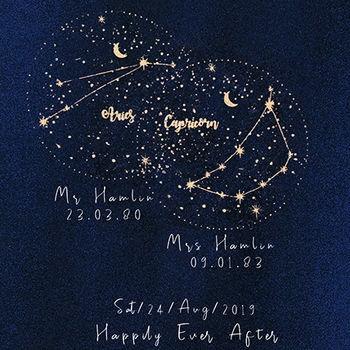 Personalised 'My Universe' Couples Constellation Print, 2 of 5
