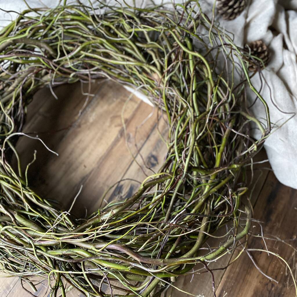 Handmade Fresh Willow Wreath By The Florist's Daughter