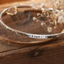 Love You To The Moon And Back Slim Brass Bangle Gift For Her, thumbnail 4 of 12