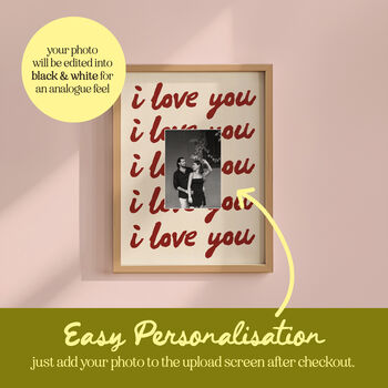 I Love You Personalised Photo Print, 4 of 12