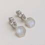 The Hexagon Moonstone Silver Gemstone Earrings, thumbnail 4 of 6