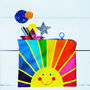 Personalised Pencil Case Pouch Rainbow Starburst Print, thumbnail 2 of 2