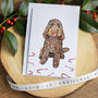 Chocolate Cockapoo Christmas Card, thumbnail 1 of 7