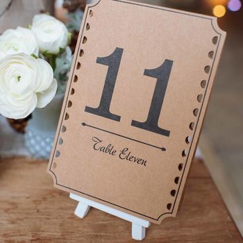 Set Of 12 Brown Card Table Numbers, 2 of 7
