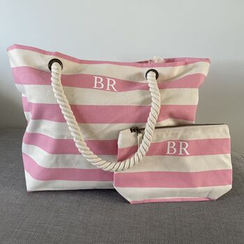 Personalised Stripe Canvas Pouch Bag, 3 of 4