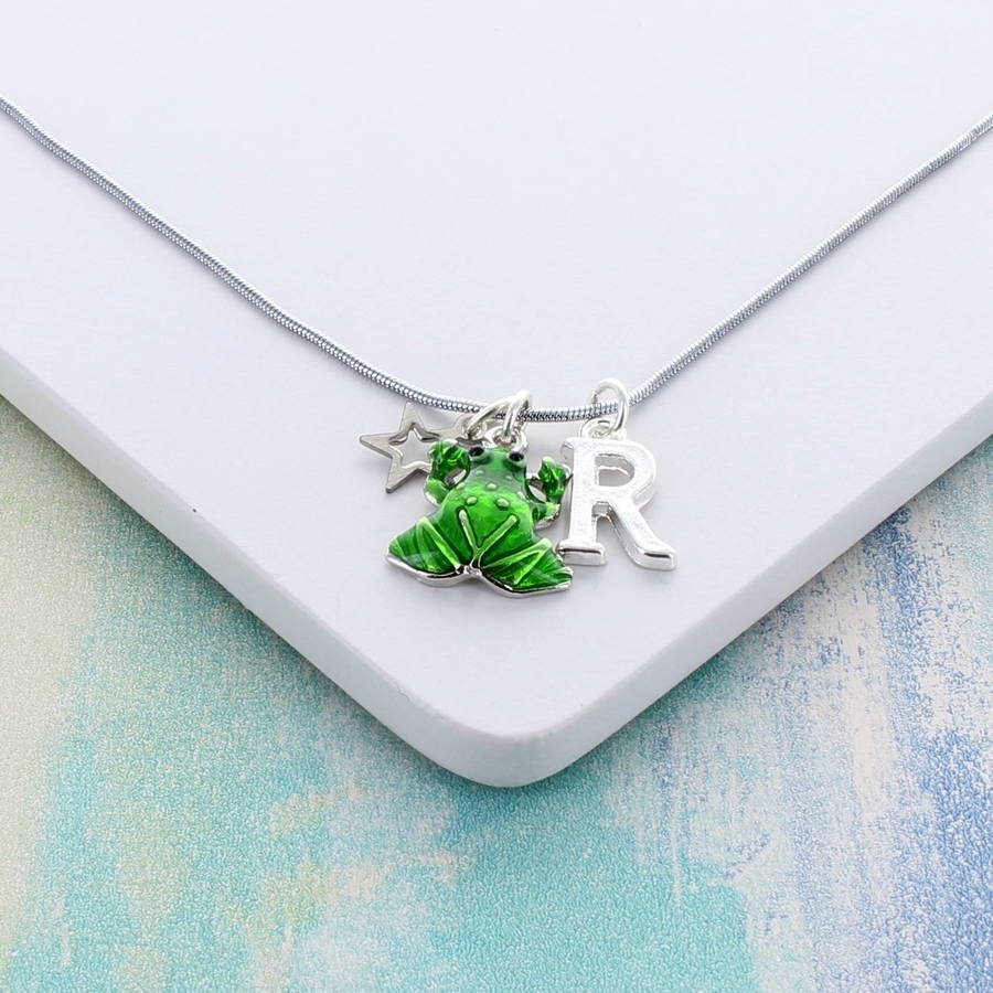 Enamel Frog Personalised Charm Necklace, 1 of 2