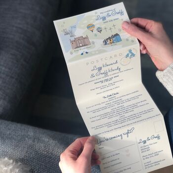 Bespoke Map Folded Wedding Invitation, 6 of 9
