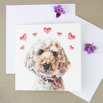 Personalised Cockapoo Love Heart Greetings Card, 3 of 3