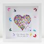 Framed Personalised Butterfly Heart Newborn Gift, thumbnail 1 of 4