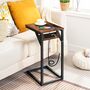 C Shaped Side Table Sofa Table With Charging Station, thumbnail 1 of 7