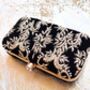 Amana Black Velvet Embroidered Clutch, thumbnail 1 of 4