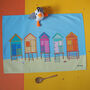 Norfolk Beach Huts Tea Towel, thumbnail 1 of 3