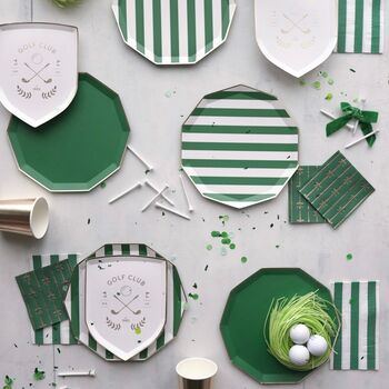 Emerald Green Cabana Stripe Party Plates X Eight, 5 of 5