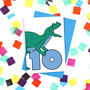 Number 10 Dinosaur Card And Badge Set, thumbnail 2 of 4