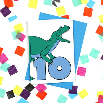 Number 10 Dinosaur Card And Badge Set, 2 of 4