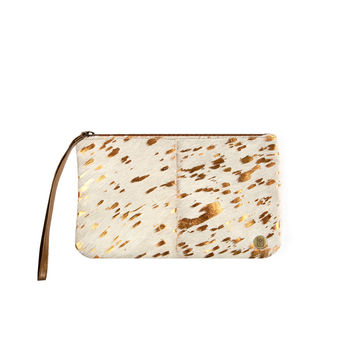 Cream And Gold Pony Hair Bridal Clutch Bag, 2 of 5