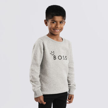 'Boss' Embroidered Children's Sweatshirt, 7 of 12