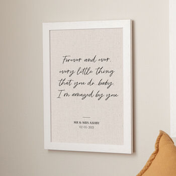 Lyric, Quote Or Vows Snippet Linen Anniversary Print, 2 of 3