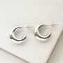 Sterling Silver Bold Hoop Stud Earrings, thumbnail 7 of 10