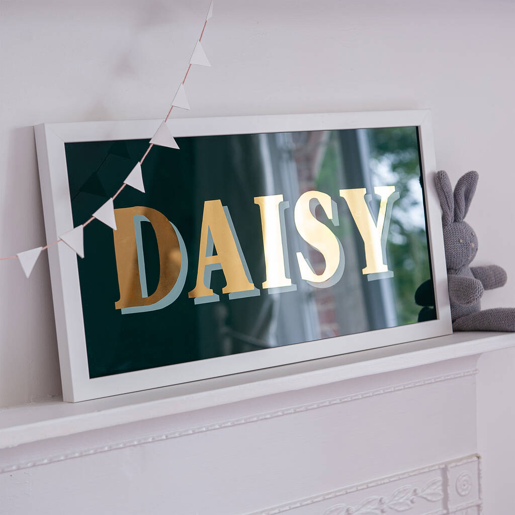 Personalised Handmade Gold Name Glass Sign, 1 of 8