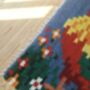 Colourful Blanket Rug Sheep Wool Handmade Rooster, thumbnail 3 of 6