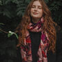 Red/Gold Mix Luxurious Ginkgo Leaf Pashmina Scarf, thumbnail 1 of 4