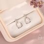 Sterling Silver Genuine Freshwater Pearl And Mobius Circle Dangle Drop Earrings, thumbnail 7 of 12