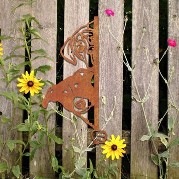 Rusted Peaking Dogs Metal Dog Wall Decor Rusty Dogs Art, 9 of 10