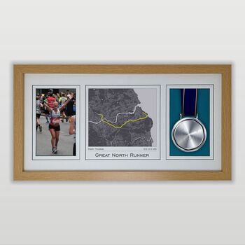 Personalised Great North Run Medal And Map Display Frame – Great North Runner Gift, 8 of 9