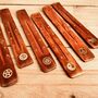 Wooden Incense Stick Holder Brass Design Ash Catcher, thumbnail 8 of 12