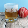 Cricket Batsmen Etched Glass Tumbler, thumbnail 6 of 7